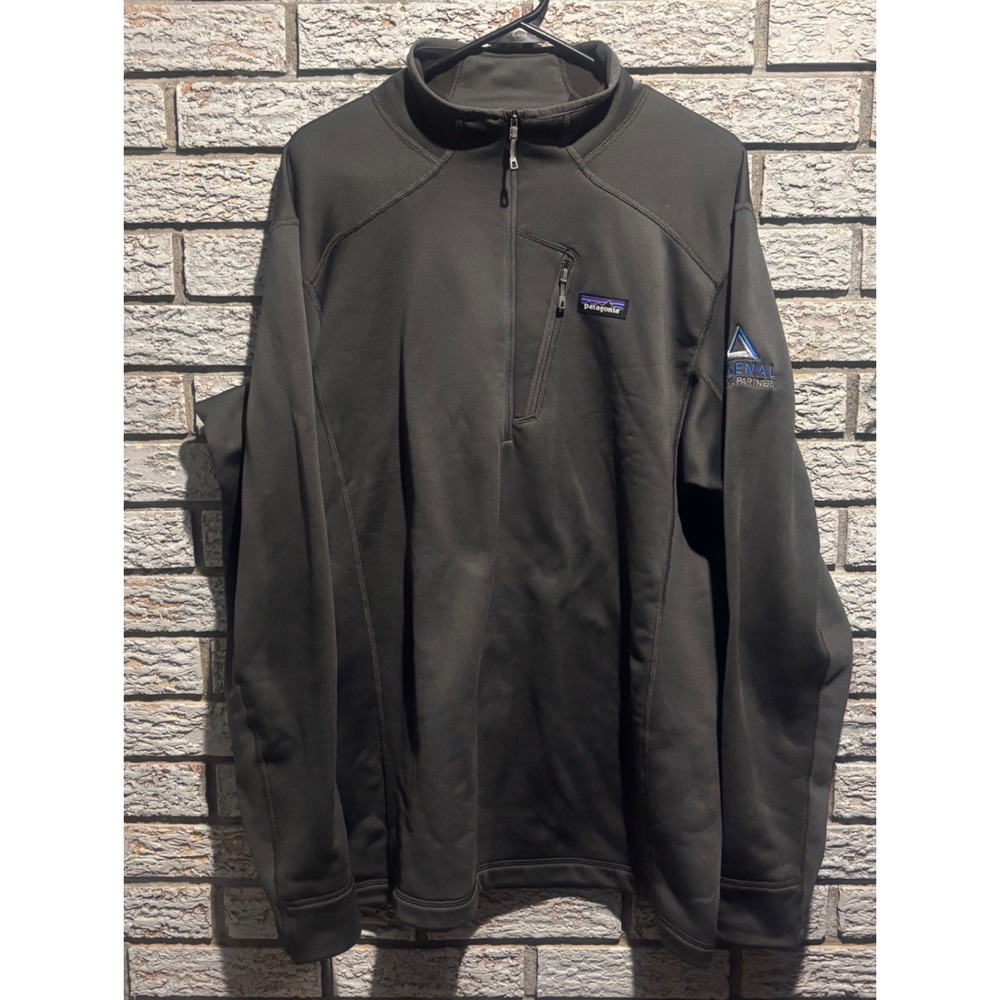 Patagonia Polartec 1/4 Zip Pullover Mens XL Gray Arsenal Capital Parts Loo